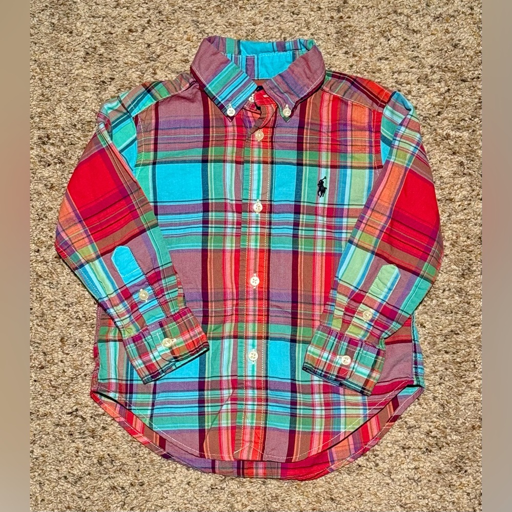 Ralph Lauren | Boys Cotton Poplin Long Sleeve Button Down Shirt | 2T